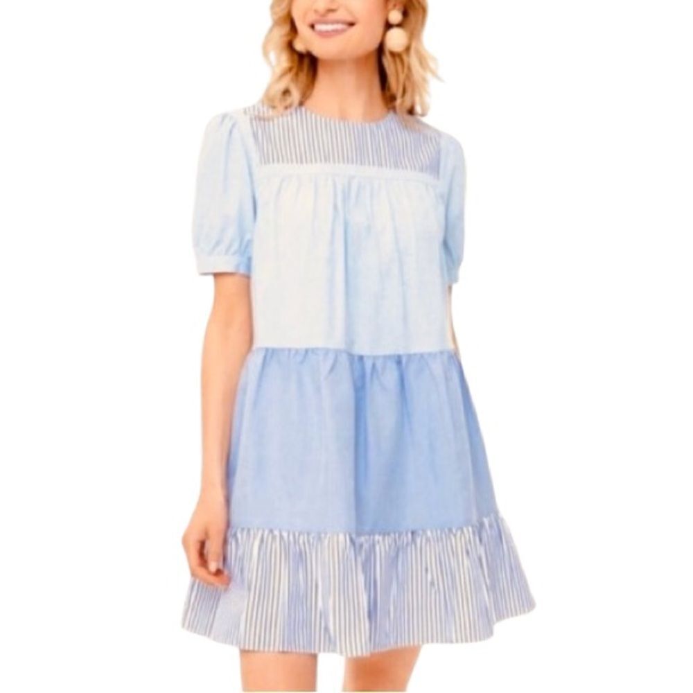 Tuckernuck Pomander Place Tiered Puff Sleeve Sundress NWOT